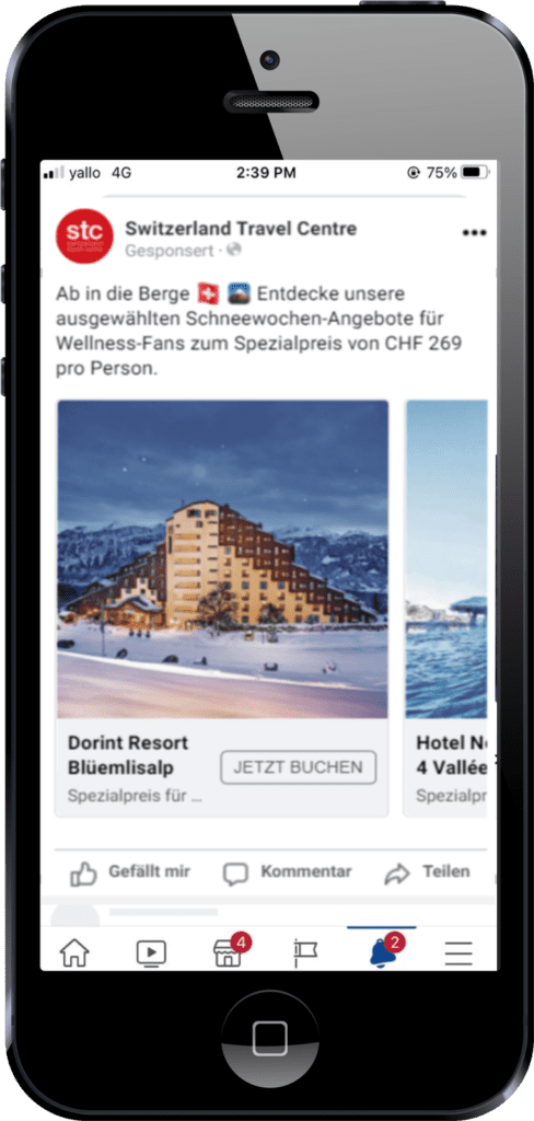 Ads Switzerland Travel Centre Kampagne