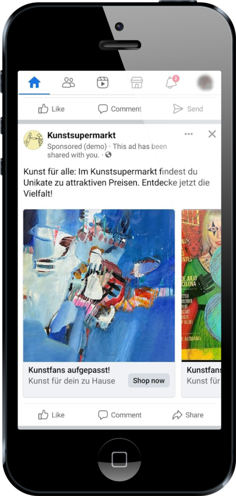 Social Media Marketing Kunstsupermarkt
